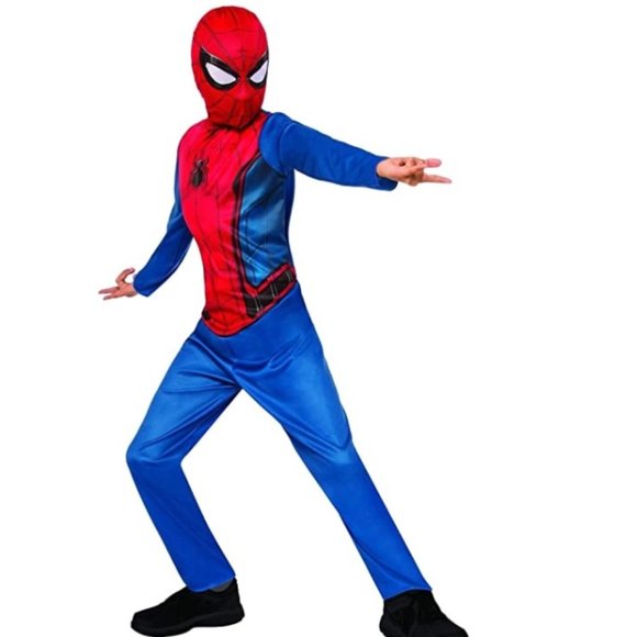 Child Boys Marvel Spider-Man Basic Costume Size Sm 4/6 L 12/14 NWT Jumpsuit Mask - Picture 1 of 1